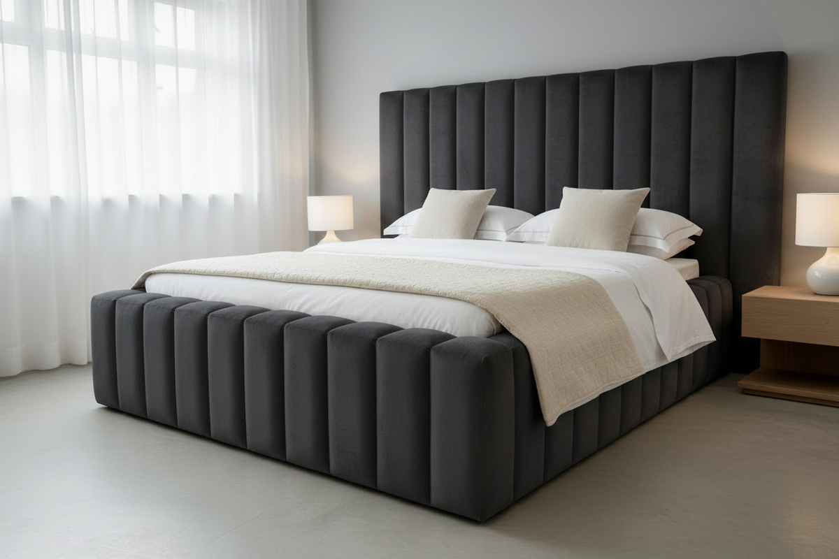 Sapphire Bed in Deep Grey