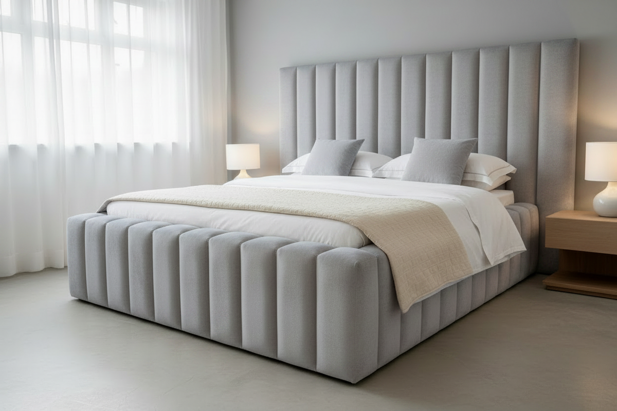 Sapphire Bed in Light Grey
