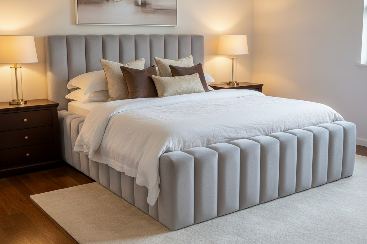 Sapphire Bed - Light Grey