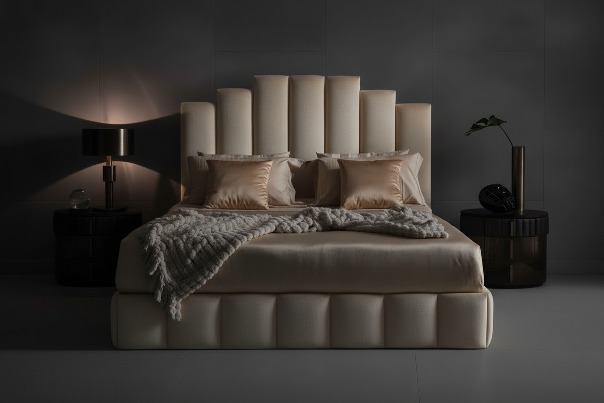 The Noir Column Bed – Cream