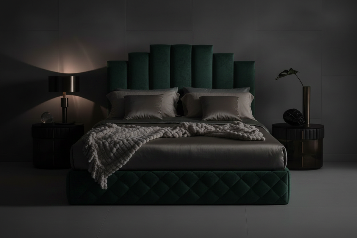 The Noir Column Bed – Green