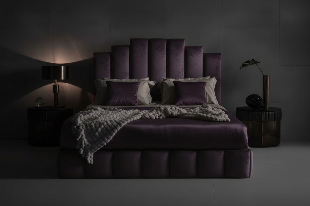 The Noir Column Bed – Purple